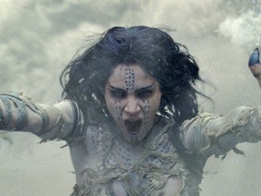 Sofia Boutella stars in "The Mummy." This monster flick starts in the Middle East but ends up mostly involving chase scenes with the mummy on the loose in England, kissing innocent people to death, then reanimating them. (Universal Pictures)