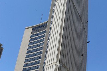 Rappelling down City Hall on Friday June 9, 2017. The goal of the Rope for Hope campaign is to raise over a million dollars for the Make a Wish foundation.Veronica Henri/Toronto Sun/Postmedia Network