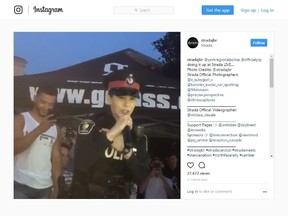 York Regional Police Const. Amy Oliver is seen rapping at a car show in Woodbridge, ON on June 8, 2017 in an Instgram post. (Instagram/@stradajbr)