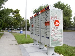 Decorated community mailboxes in London, Ont. on Monday August 31, 2015. (DEREK RUTTAN, The London Free Press)