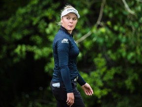Brooke Henderson of Canada walks from the 18th tee during the second round of the LPGA Classic at Whistle Bear Golf Club in Cambridge, Ont., on June 9, 2017. (THE CANADIAN PRESS/Mark Blinch)