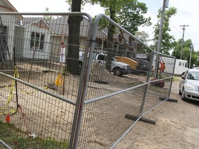 The fenced off area, off Colborne Road, where a human skull was recently found. The City of Sarnia has hired Archaeological Services Inc. for an archaeological assessment of the area. (Tyler Kula/Sarnia Observer)