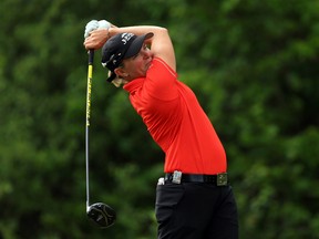 Alena Sharp of Canada hits her tee shot on the 18th hole during the second round of the Manulife LPGA Classic at Whistle Bear Golf Club on June 9, 2017. (Vaughn Ridley/Getty Images)