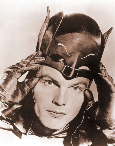 An early promotional photo of Adam West playing Batman shows off a simpler, less Kevlar time for the world's greatest detective. The series and one-off film ran from 1966-1968. (Supplied/File Photo)