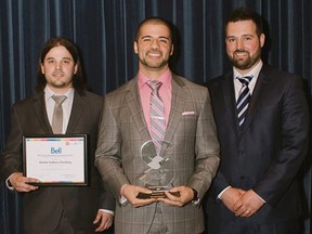 Photos supplied 
Greater Sudbury Plumbing is locally owned and operated by Cody Hurd, left, Anthony Davis and Mike Grier. In May, at the 2017 Bell Business Excellence Awards presented by the Greater Sudbury Chamber of Commerce, the plumbing company was awarded Best New Start-up.