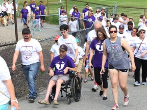 About 300 participants take part in the Walk for ALS at Delki Dozzi Memorial Park in Sudbury, Ont. on Saturday June 10, 2017. More than $20,000 was raised, and more than $500,000 has been raised over the last 15 years. John Lappa/Sudbury Star/Postmedia Network