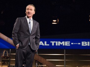 In this image released by HBO, host Bill Maher appears during a broadcast of "Real Time with Bill Maher," on Friday, June 9, 2017, in Los Angeles. (Janet Van Ham/HBO via AP)
