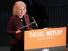 Alberta Premier Rachel Notley speaks at to NDP party members at an event at Studio Bell and the National Music Centre on Thursday June 1, 2017. (Gavin Young/Postmedia Network)