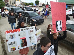 A march was held honoring the lives of missing and murdered Indigenous Women, Girls, Men and Boys and to give support grieving families and survivors affected in Edmonton, June 11, 2017. Ed Kaiser/Postmedia (Edmonton Journal story by Jonny Wakefield)