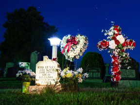 The United Church cemetery in Crosby, Ont., where a light shines over Kirk Fraser's gravestone. PETER DUSEK