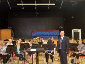 The Whitecourt Community Band played three songs at a June 7 celebration of the arts at Percy Baxter School. Director Tim Bowman (far right) is moving out of town this fall (Jeremy Appel | Whitecourt Star).