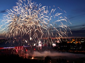 Edmonton will feature a spectacular fireworks show on Canada Day, as well as live blues music and a free pancake breakfast; presumably with Canadian maple syrup. PHOTO COURTESY EDMONTON TOURISM