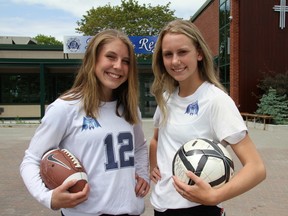 Carlie Parker, left, and Tiffany Hodgins of Marymount Academy made the most of their high school year. Scott Haddow/For The Sudbury Star