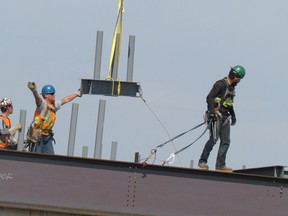 Steel was going up at Lambton College for new buildings. (File photo)