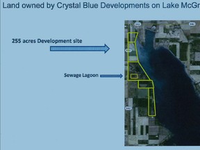 Crystal Blue Developments plans to build along the shores of Lake McGregor. Image courtesy of Crystal Blue Developments