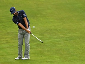 Adam Hadwin of Canada plays his shot on the third green during a practice round prior to the 2017 U.S. Open at Erin Hills on June 13, 2017 in Hartford, Wisconsin. (Photo by Ross Kinnaird/Getty Images)