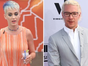 Katy Perry (left) seen here during her "Katy Perry: Witness World Wide "live-stream" ranked Diplo as her third best lover after John Mayer and Orlando Bloom.  (Neilson Barnard/Getty Images/MARK RALSTON/AFP/Getty Images)