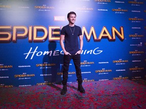 Actor Tom Holland poses during the "Spider-Man: Homecoming" event at Marina Bay Sands on June 6, 2017 in Singapore. (Photo by Ore Huiying/Getty Images for Sony Pictures)