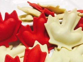Queen's Pasta's maple leaf pasta to mark Canada's 150th birthday.