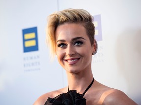 Recording artist Katy Perry arrives at The Human Rights Campaign (HRC) Los Angeles Gala honoring Equality Champions Katy Perry and America Ferrera on March 18, 2017 in Los Angeles, California. / AFP PHOTO / VALERIE MACON (Photo credit should read VALERIE MACON/AFP/Getty Images)