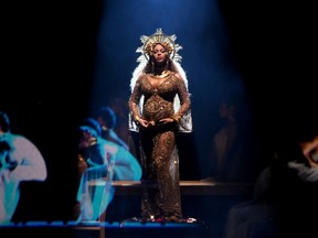 Beyonce performs onstage during The 59th GRAMMY Awards at STAPLES Center on February 12, 2017 in Los Angeles, California. (Photo by Kevin Winter/Getty Images for NARAS)