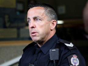 Sgt. Gary WIllits, with the Edmonton police hate crimes unit, spoke to media at Edmonton Police Headquarters at 9620 103a Ave. in Edmonton, Alta., on Wednesday, June 14, 2017.