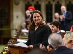 Minister of Foreign Affairs Chrystia Freeland delivers a speech in the House of Commons on Parliament Hill in Ottawa on Tuesday, June 6, 2017 on Canada's Foreign Policy. THE CANADIAN PRESS/Sean Kilpatrick
