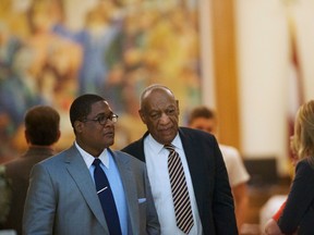 Bill Cosby exits the courtroom during his sexual assault trial at the Montgomery County Courthouse in Norristown, Pa., Wednesday, June 14, 2017.