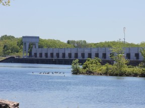 The dam at Iroquois on Wednesday June 14, 2017 in Iroquois, Ont. The International Lake Ontario-St. Lawrence River Board agreed to increase the flow rate through the Moses-Saunders Power Dam in Cornwall causing the St. Lawrence Seaway Corp. to apply some restrictions for big boats.
Lois Ann Baker/Cornwall Standard-Freeholder/Postmedia Network