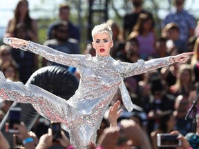 Katy Perry performs during 'Katy Perry - Witness World Wide' exclusive YouTube Livestream Concert at Ramon C. Cortines School of Visual and Performing Arts on Monday, June 12, 2017, in Los Angeles. (Photo by John Salangsang/Invision/AP)