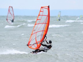File photo of windsurfers offshore at Sherkston Shores in Port Colborne on August 6, 2012. (DAVE JOHNSON/Postmedia Network)