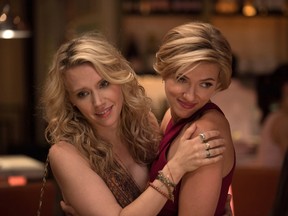 This image released by Sony Pictures shows Kate McKinnon, left, and Scarlett Johansson in a scene from "Rough Night." (Macall Polay/Sony, Columbia Pictures via AP)