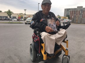 BRUCE BELL/THE INTELLIGENCER
Belleville resident Cecil Paul will release his autobiography, Walking is Overrated, next month. Paul writes about his lifetime spent in a wheelchair.
