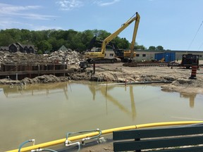 The sewer construction site on Carlow Road in Port Stanley looks more like a ghost town nowadays, after tainted water ground the bustling $1.8 million build to a screeching halt. Central Elgin is hoping to have a portable wastewater treatment plant in place by July so they can begin round-the-clock construction on the busy intersection. (Jennifer Bieman/Times-Journal)