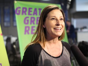 Rachel Munday, executive director of the Manitoba Marathon, is heading up her third marathon in 2017, one set to have a new inclusion for runners crossing the finish line on Sunday at Investors Group Field in Winnipeg. SCOTT BILLECK/Winnipeg Sun/Postmedia Network
