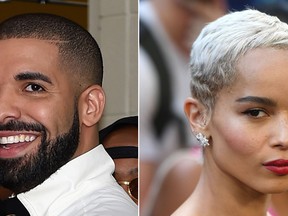 Drake and Zoe Kravitz. (Getty Images)