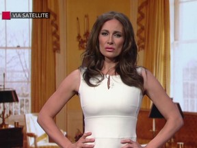 Melania impersonator Laura Benanti on The Late Show (Handout)