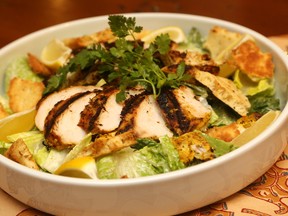 Indian Chicken Caesar Salad with Naan Croutons (MIKE HENSEN, The London Free Press)