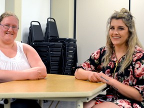 Tamara Pilom (left) and Alyx Amaral, (right), on Friday June 16 2017, are both graduates of the Pathways to Education program. Based in northern Kingston, Pathways helps students who live around the poverty line graduate from high school and successfully transition into post-secondary education, training or employment. Opened since 2011, the program has 145 alumni.
Joe Cattana for the/Whig-Standard/Postmedia Network