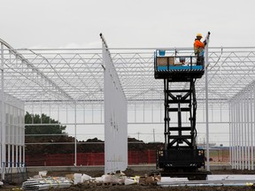 Work continues on the Aurora Sky green houses at the Edmonton International Airport on Friday June 16, 2017, in Edmonton.