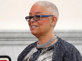 Camille Cosby, wife of Bill Cosby, enters the courtroom for Bill Cosby's sexual assault trial at the Montgomery County Courthouse in Norristown, Pa., Monday, June 12, 2017. (David Maialetti/The Philadelphia Inquirer via AP, Pool)