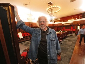 Singer Randy Bachman in the boardroom of the Masonic Temple on Yonge St., which is about to reopen. (Michael Peake/Toronto Sun)