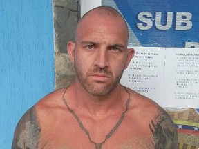 Steven Douglas Skinner is shown after being arrested in Playa El Yaque, on Margarita Island in Venezuela, in a police handout photo. THE CANADIAN PRESS/HO - CICPC
