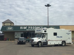 Edmonton Police are investigating after one man was found dead in a parking lot near 125 Street and 132 Avenue on Sunday, June 18, 2017. Photo by David Bloom/Postmedia