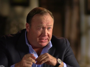 Screenshot from Megyn Kelly's interview with Alex Jones. (Screen grab from NBC)