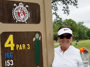 Tina Maitland of Sarnia hit two holes-in-one in six days at Black River Country Club in Port Huron, Mich. (Contributed Photo)