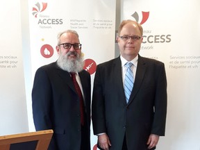 Richard Rainville (left) is executive director of Reseau Access Network and Kevin McCormick is president.