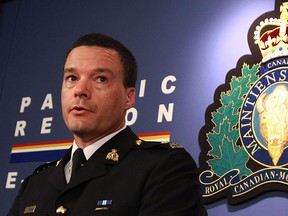 Then-RCMP Insp. Tim Shields speaks during a news conference in Vancouver on July 5, 2010.  THE CANADIAN PRESS/Darryl Dyck