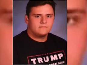 A before and after yearbook photo of Wall High School student Grant Berardo.