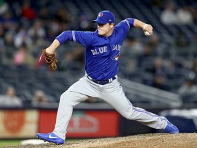 Aaron Loup #62 of the Toronto Blue Jays delivers a pitch against the New York Yankees on May 2, 2017 at Yankee Stadium. (Elsa/Getty Images)